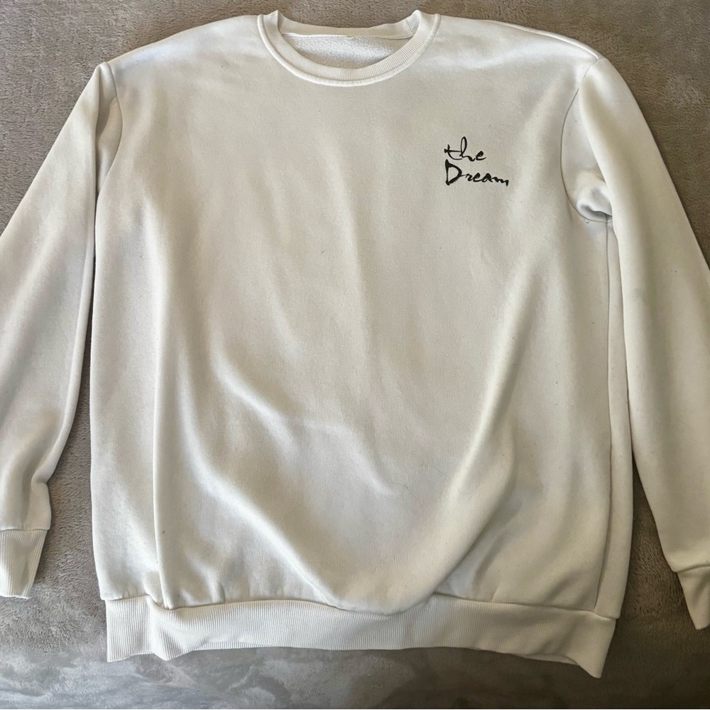 Men's XL Motivational White Crew Sweatshirt